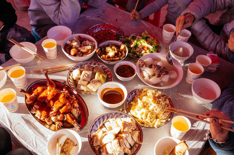 The supposedly paltry dinner we were served the first night of wedding celebrations.