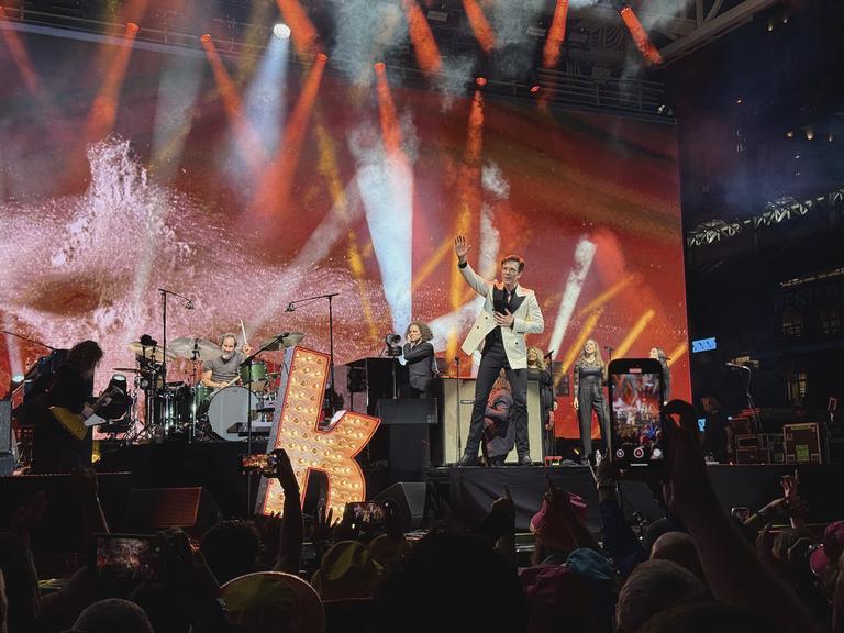 The band The Killers performing for the Cisco Live crowd.