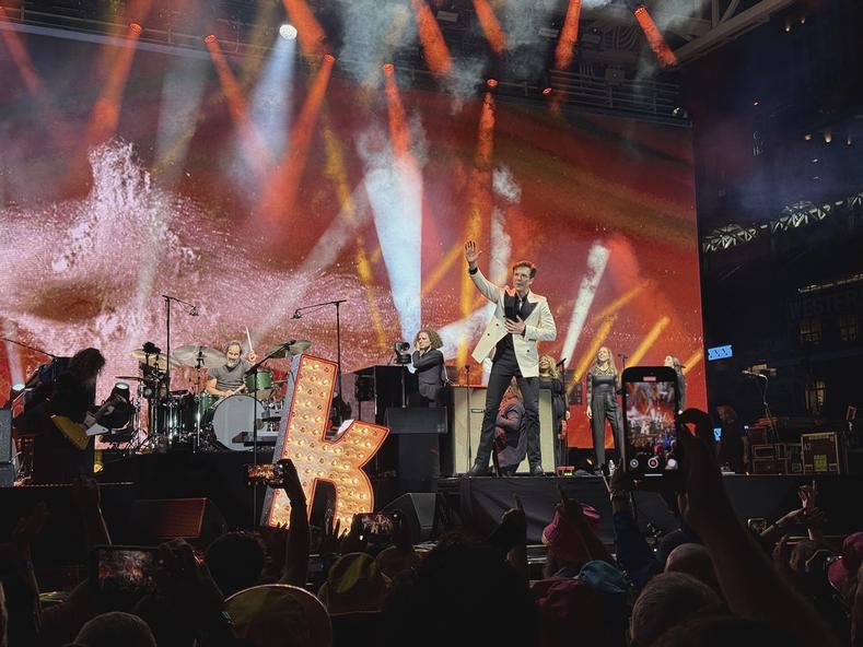 The band The Killers performing for the Cisco Live crowd.