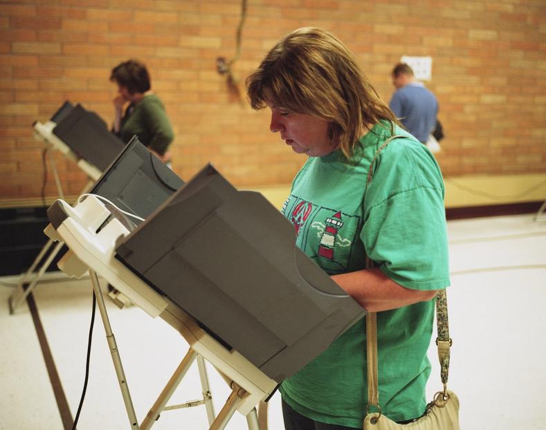 A citizen of Davis County votes in late 2010.