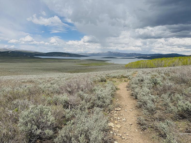 Fresh out of winter prison I tried my best enjoy a nice long 10.01 mile run at Strawberry Reservoir in Utah until a thunderstorm brought me back to the reality of early spring. Even though it was late May there was still snow in the foothills and the trees were just barely budding.