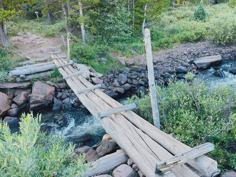 Henry’s Fork River makeshift bridge