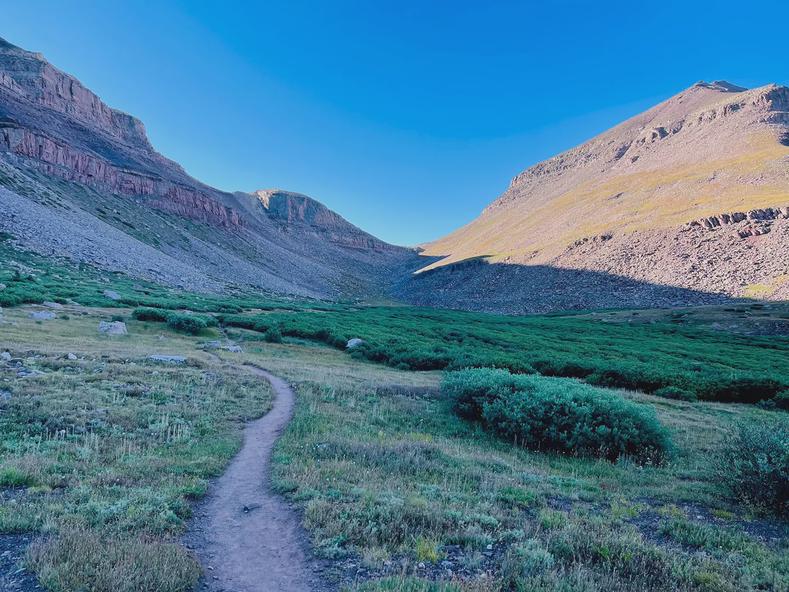 Approaching Gunsight Pass Saddle