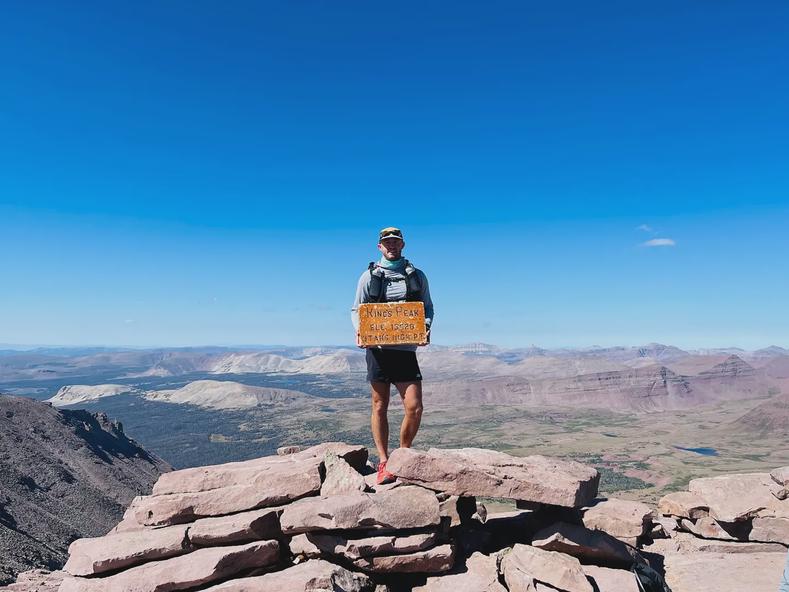 On the highest point in Utah but only halfway done for the day.