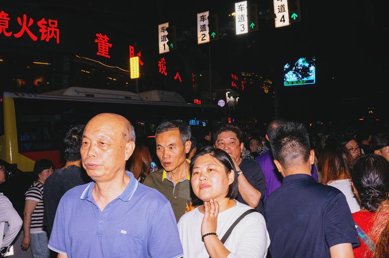 On the street above the Hongyadong Folk Custom Scene Area (洪崖洞民俗风貌区).