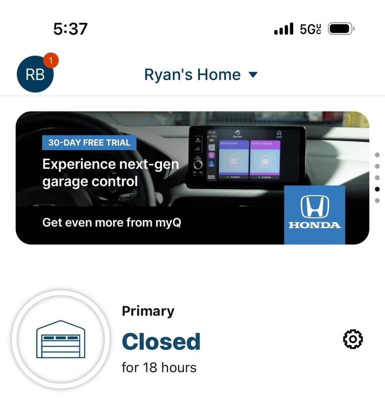 Honda’s in-vehicle garage door control with Chamberlain Group’s MyQ Honda’s in-vehicle garage door control with Chamberlain Group’s MyQ